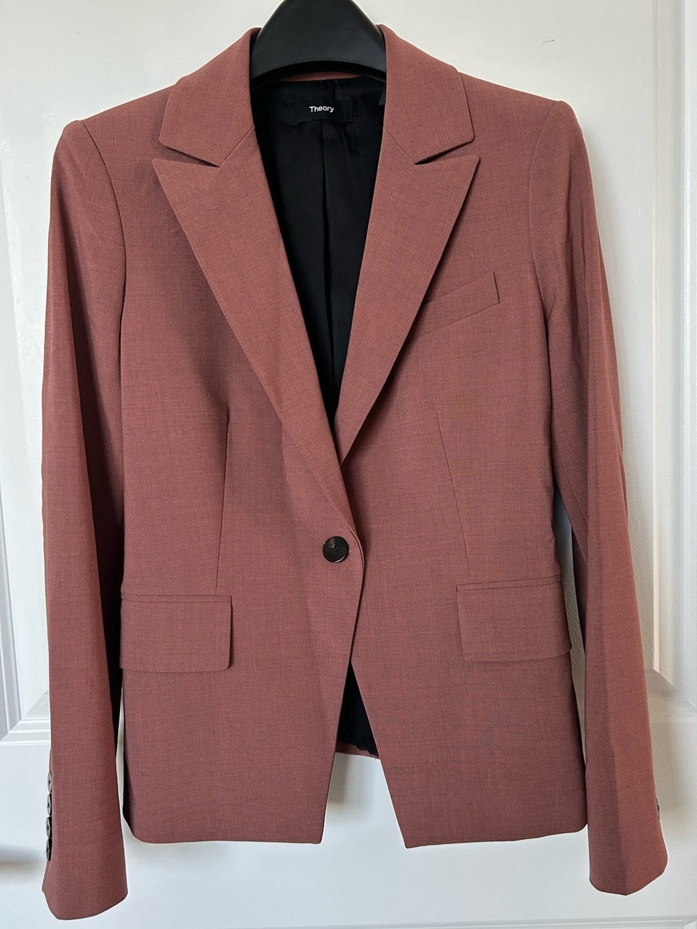 Theory Women’s Single-Button Blazer in Pink Coral, Petite Fit